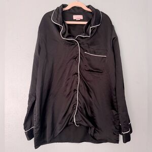 Black polyester pajama set